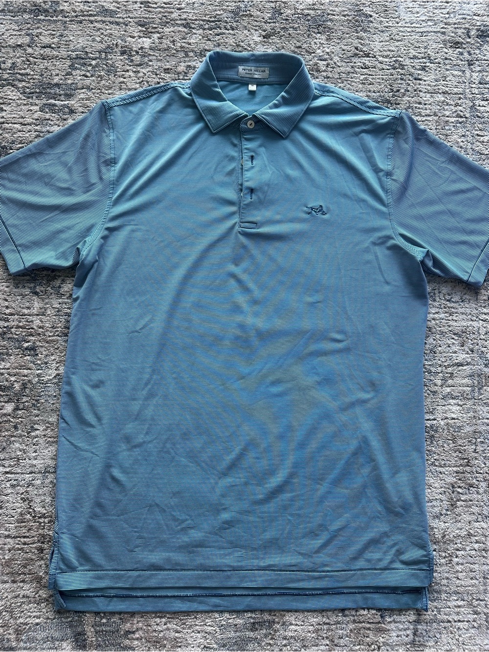 Men's Peter Millar Teal Green / Blue Summer Comfort Polo Shirt - Size Medium